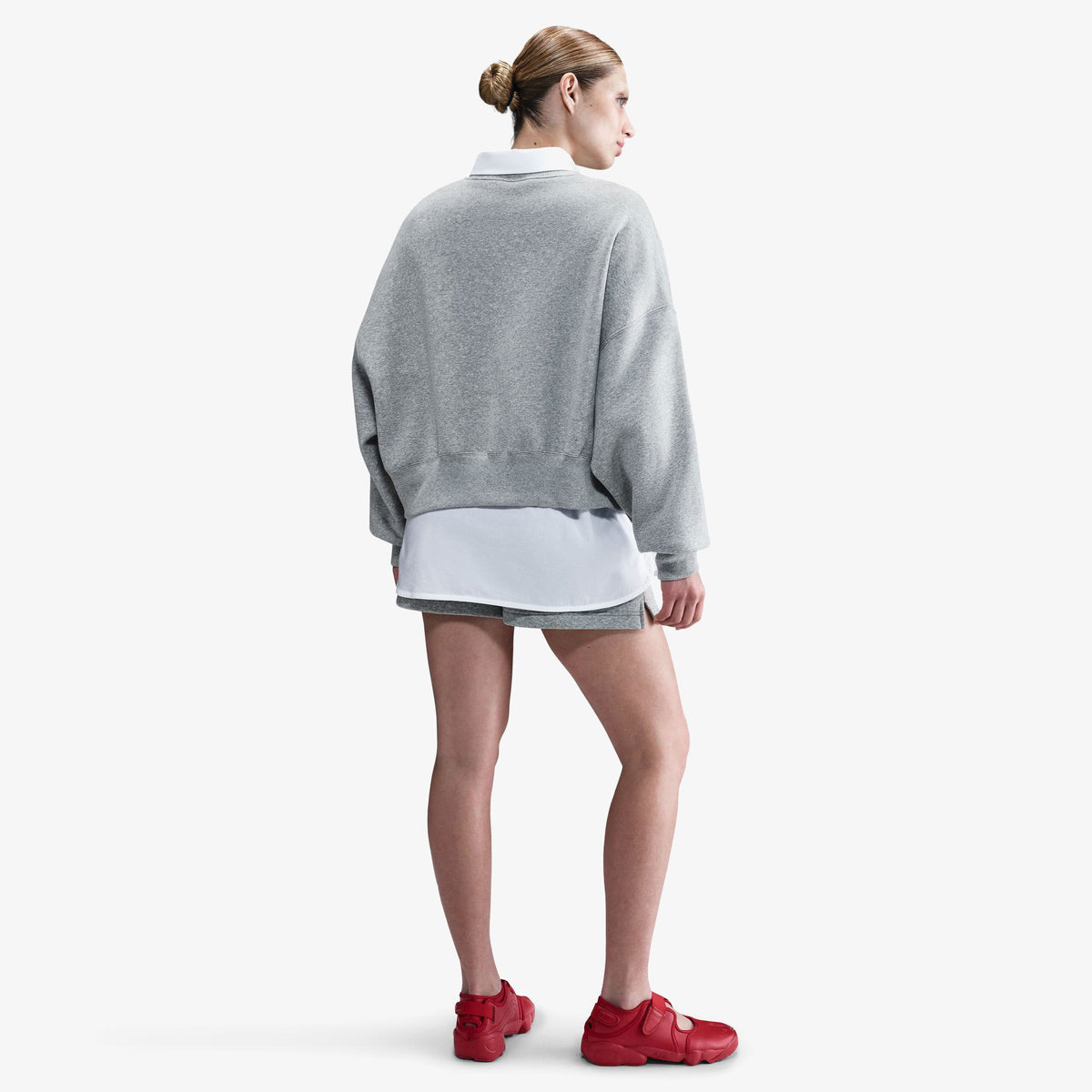 Nike Sportswear Phoenix Fleece Oversized Crew Kadın Gri Eşofman Üstü