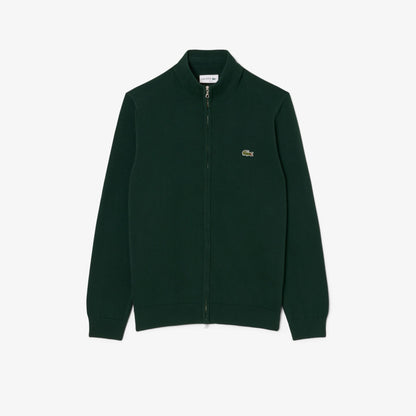 Lacoste Erkek Regular Fit Fermuarlı Organik Pamuk Yeşil Hırka