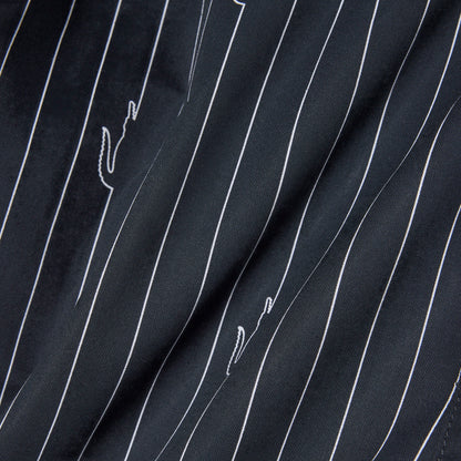 Lacoste Erkek Relaxed Fit Çizgili Siyah Şort