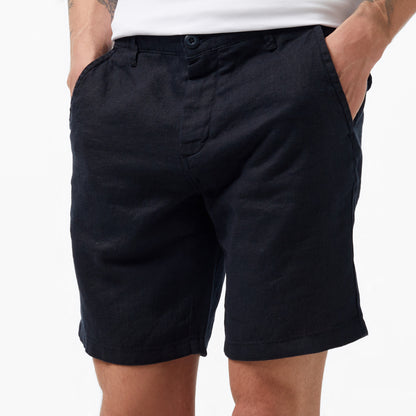 Nautica Erkek Siyah Slim Fit Keten Şort