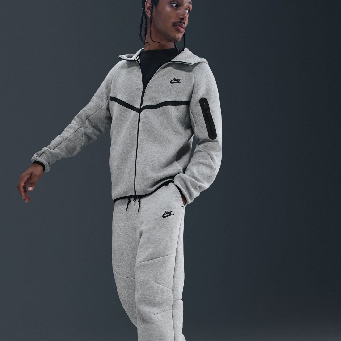 Nike Tech Fleece Açık Paçalı Erkek Gri Eşofman Altı
