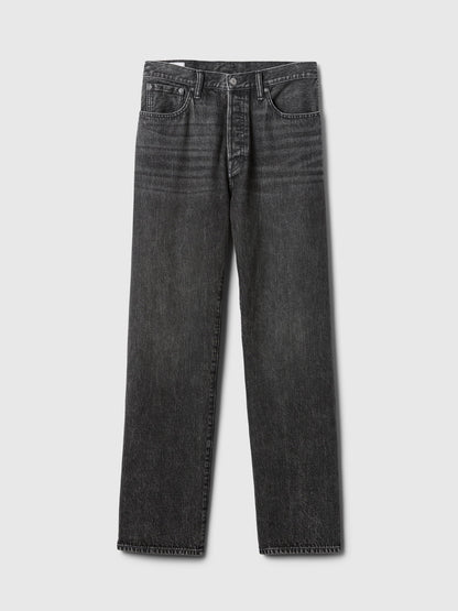 Siyah Organik Pamuk '90s Loose Jean Pantolon