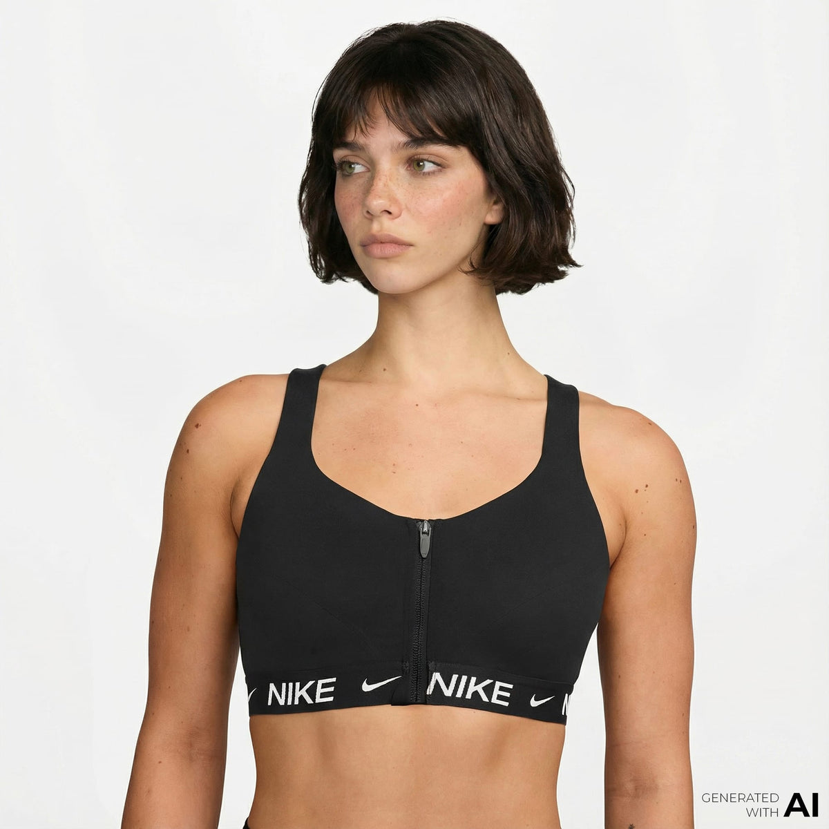 Nike Indy Hs Zip Kadın Siyah Antrenman Bra