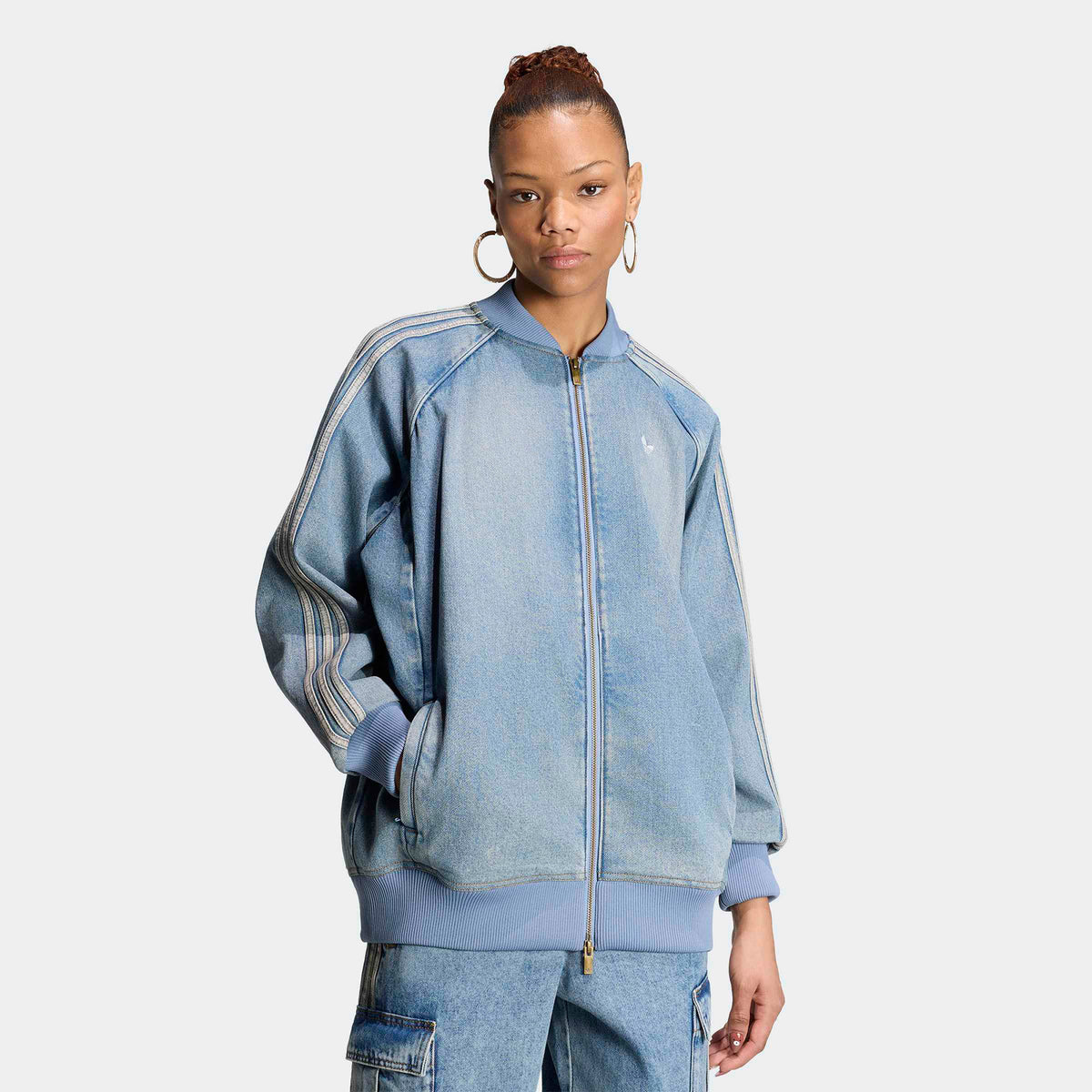 Adidas Oversized Denim Kadın Mavi Ceket