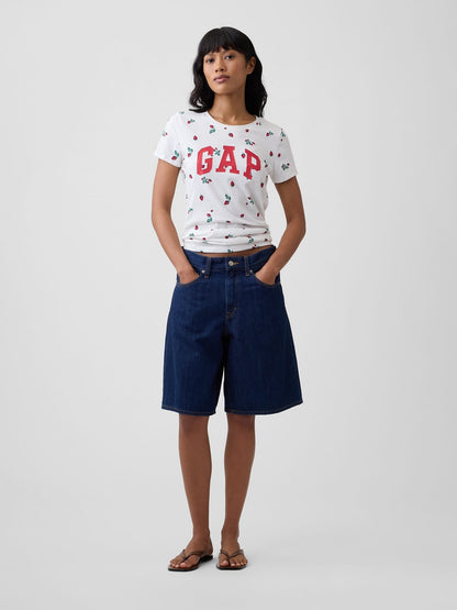 Kırık Beyaz Gap Logo T-shirt