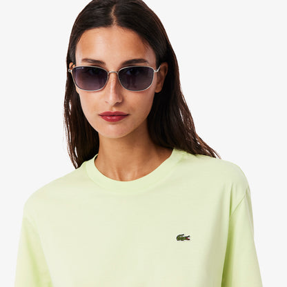 Lacoste Kadın Relaxed Fit Bisiklet Yaka Sarı T-shirt