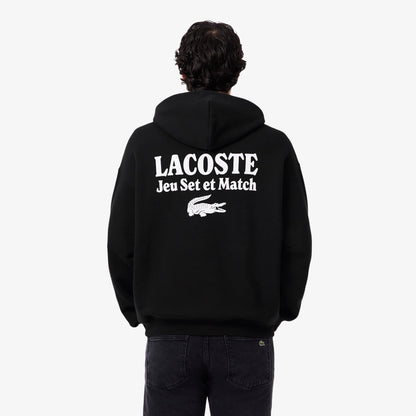 Lacoste Multi Print Fleece Erkek Siyah Hoodie