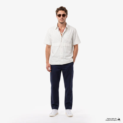 House Of Superstep X Lacoste Kapsul Koleksiyon Erkek Beyaz Gömlek