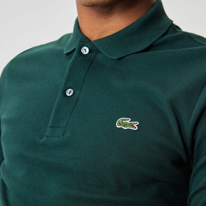 Lacoste Erkek Slim Fit Uzun Kollu Koyu Yeşil Polo