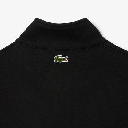 Lacoste High Neck Zip-up Print Unisex Siyah Sweatshirt