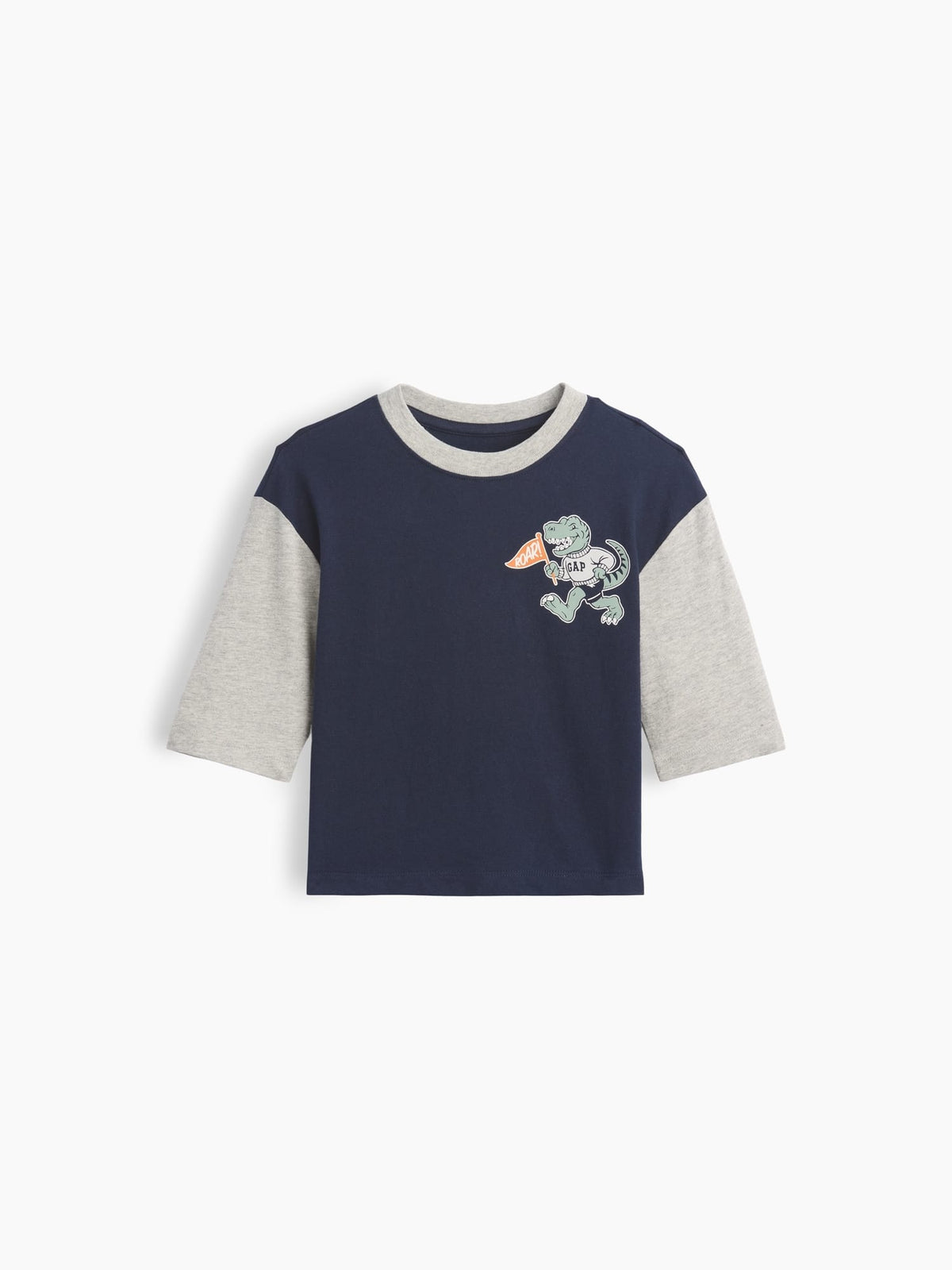 Lacivert Colorblock Grafik Baskılı T-shirt