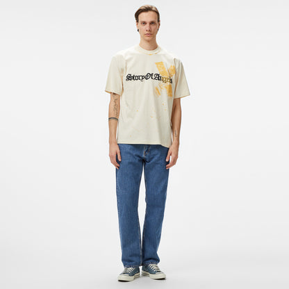 Story Of Angels Soa Gold Angel Hand-dye Erkek Krem T-shirt