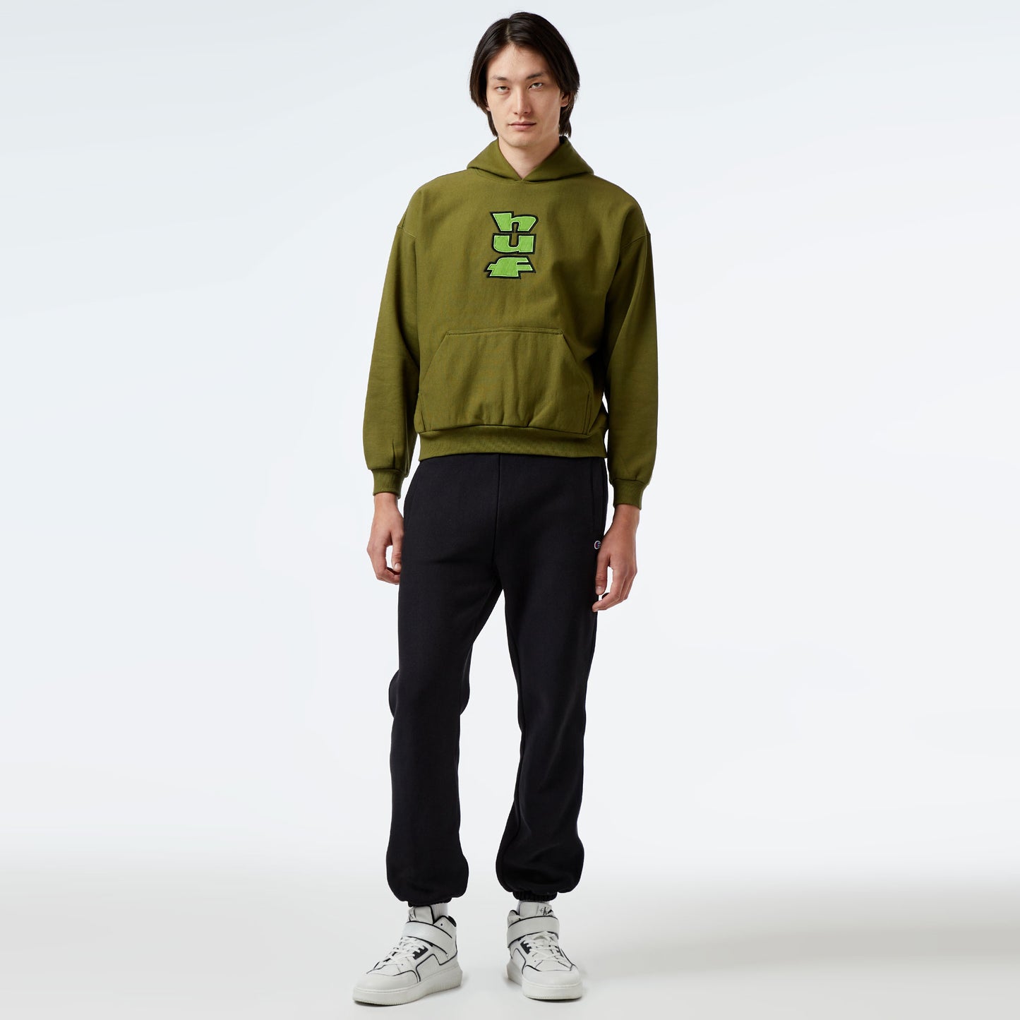 Huf Benton Heavyweight Fleece Erkek Yeşil Hoodie