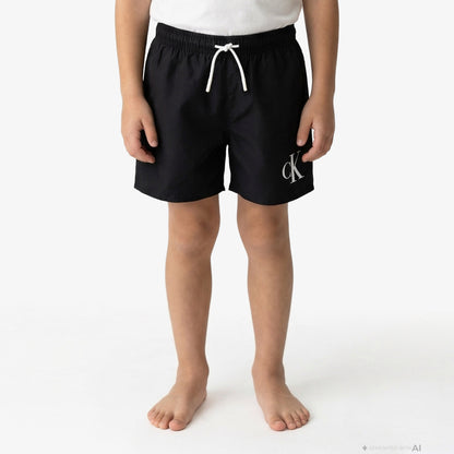 Calvin Klein Medium Drawstring Çocuk Siyah Deniz Şortu