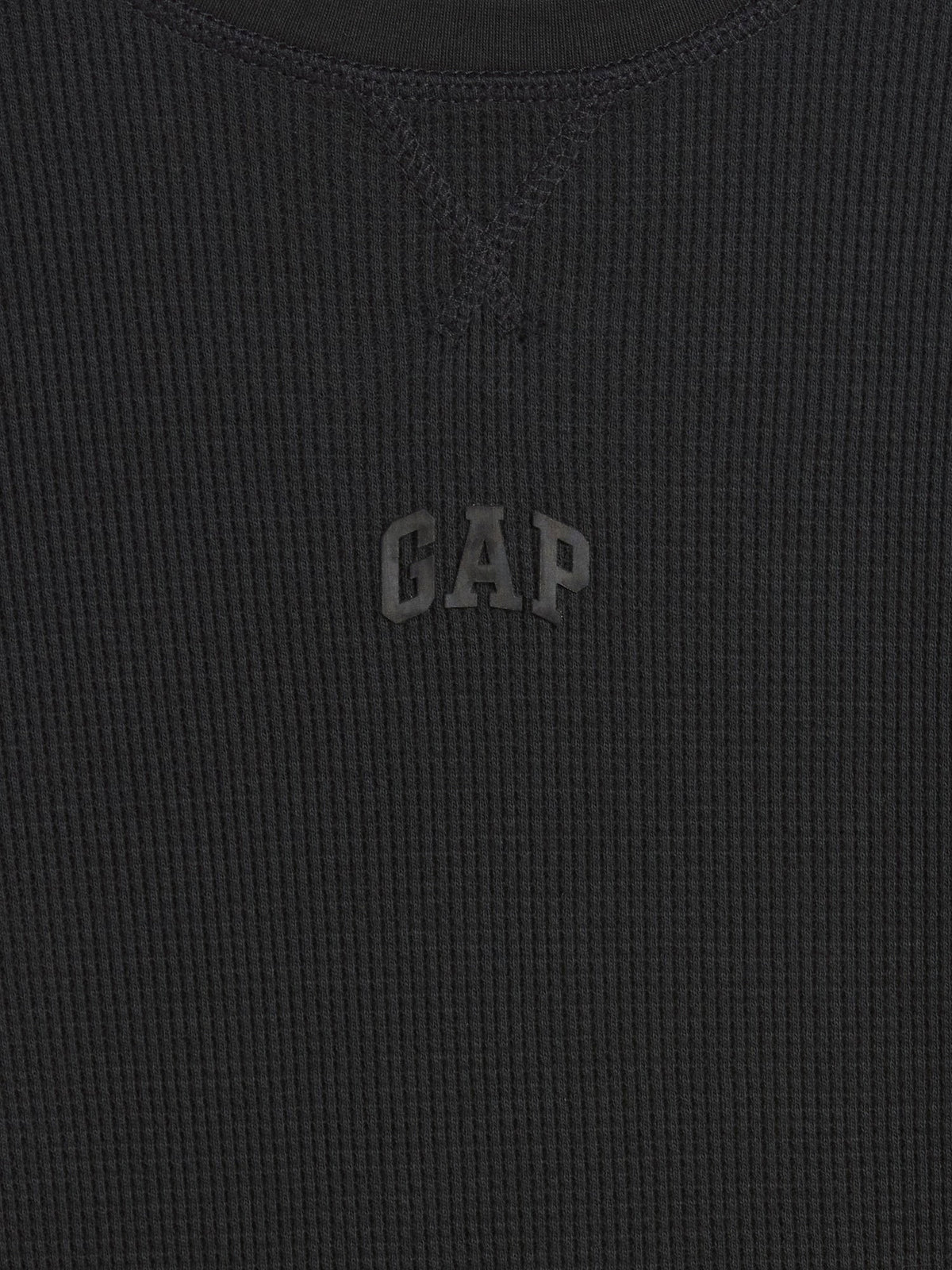 Siyah Gap Mini-logo Waffle-knit T-shirt