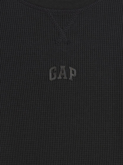 Siyah Gap Mini-logo Waffle-knit T-shirt