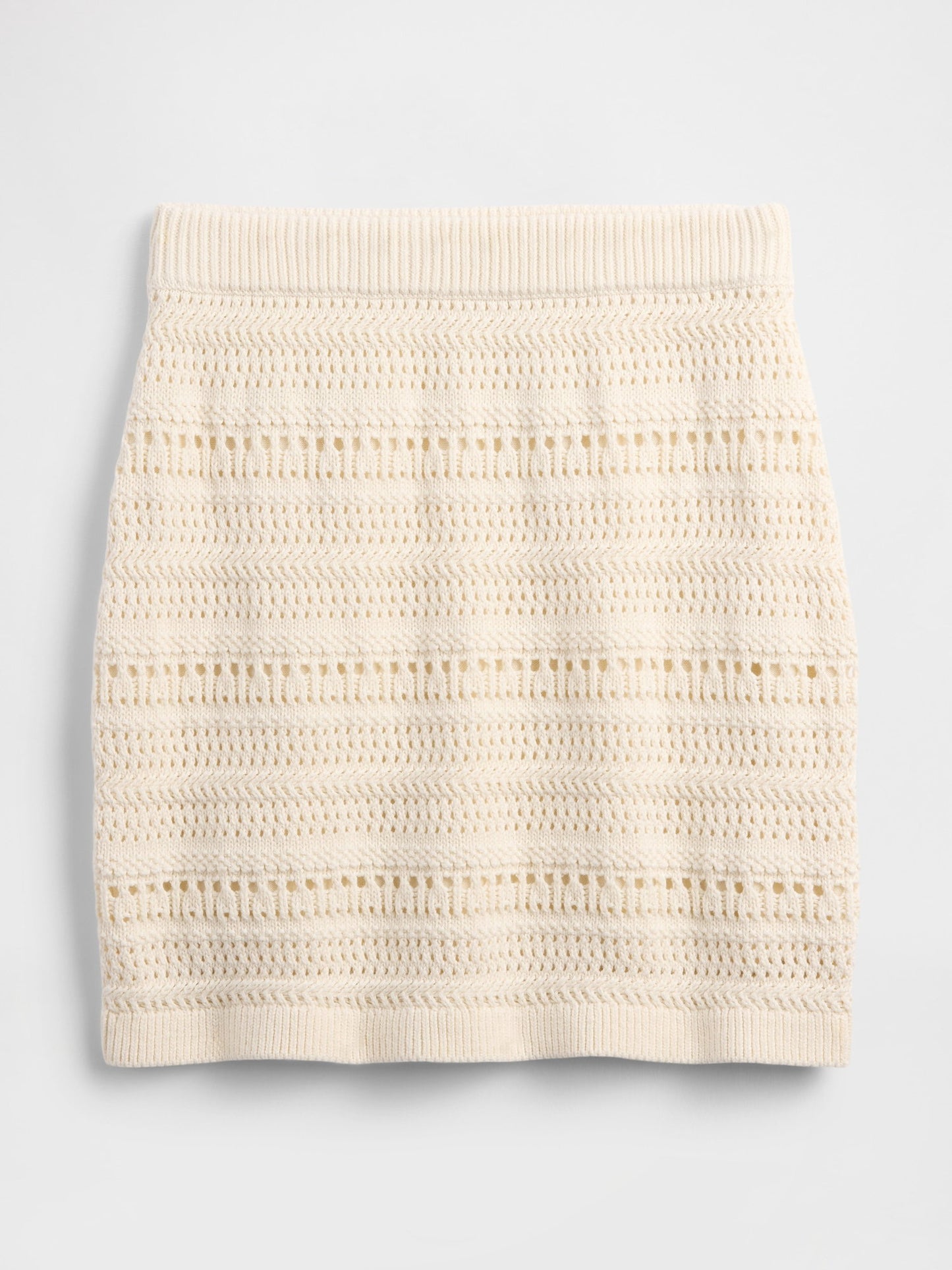 Beyaz Crochet Midi Etek