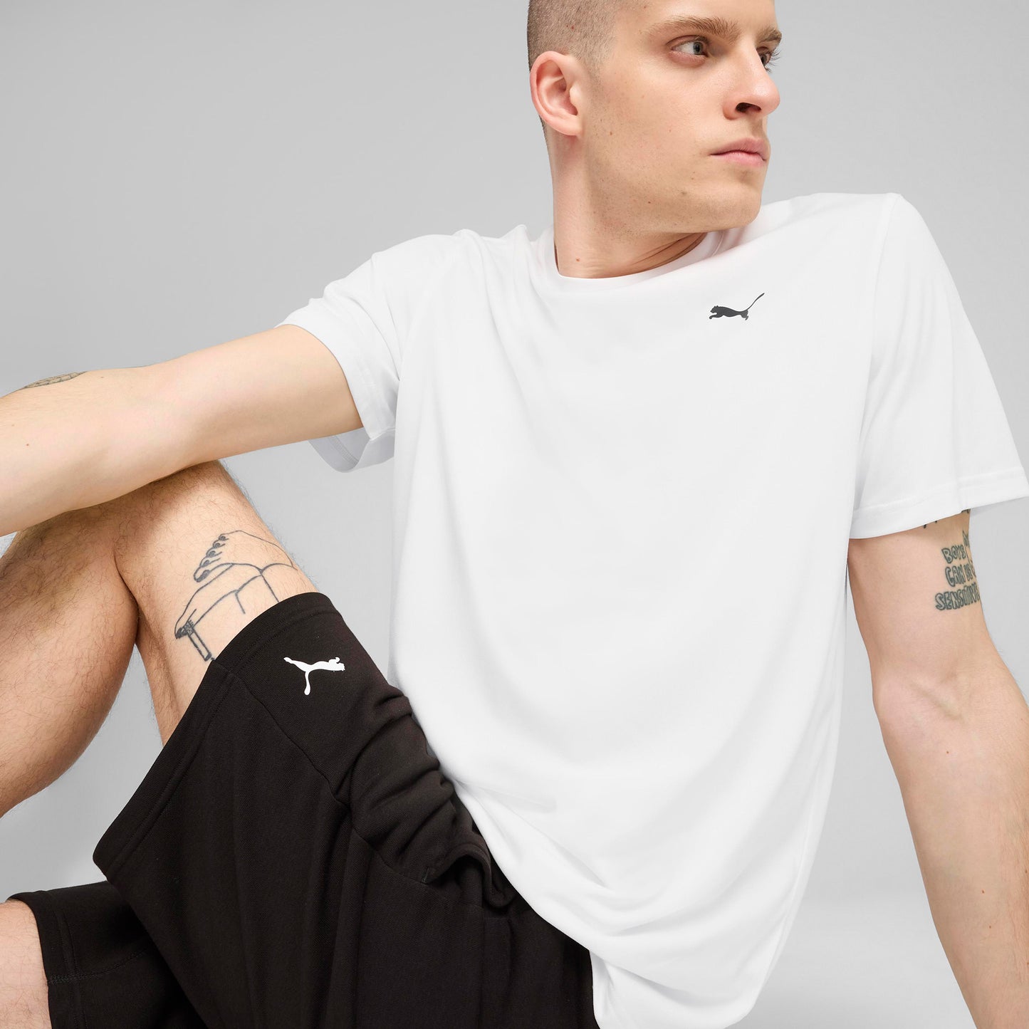 Puma Tad Essentialential Solid Cat Erkek Beyaz T-shirt