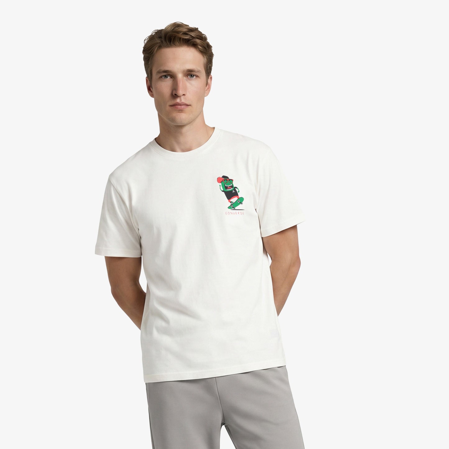 Converse Regular Fit Erkek Krem T-shirt