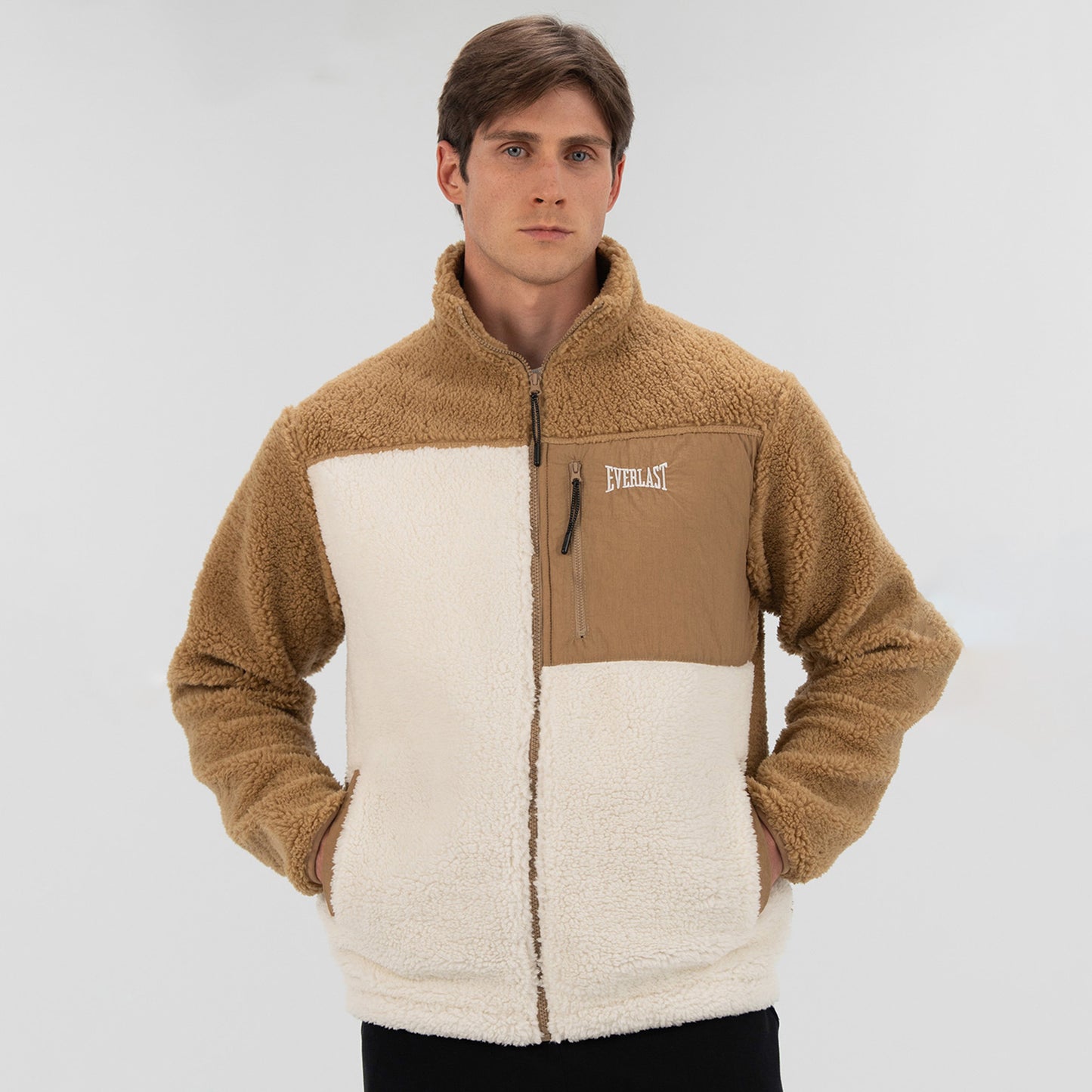 Everlast Winter Essentials Full Zip Sherpa Erkek Krem Sweatshirt