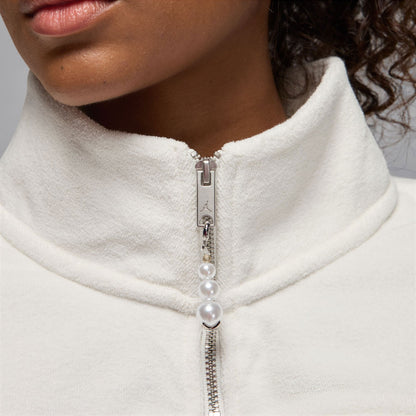 Jordan Fleece Essential Çeyrek Fermuarlı Kadın Beyaz Sweatshirt