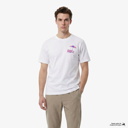 New Balance Pop Stand Erkek Beyaz T-shirt