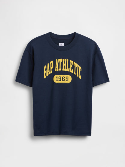 Lacivert Fransız Havlu Kumaş Kısa Kollu Sweatshirt