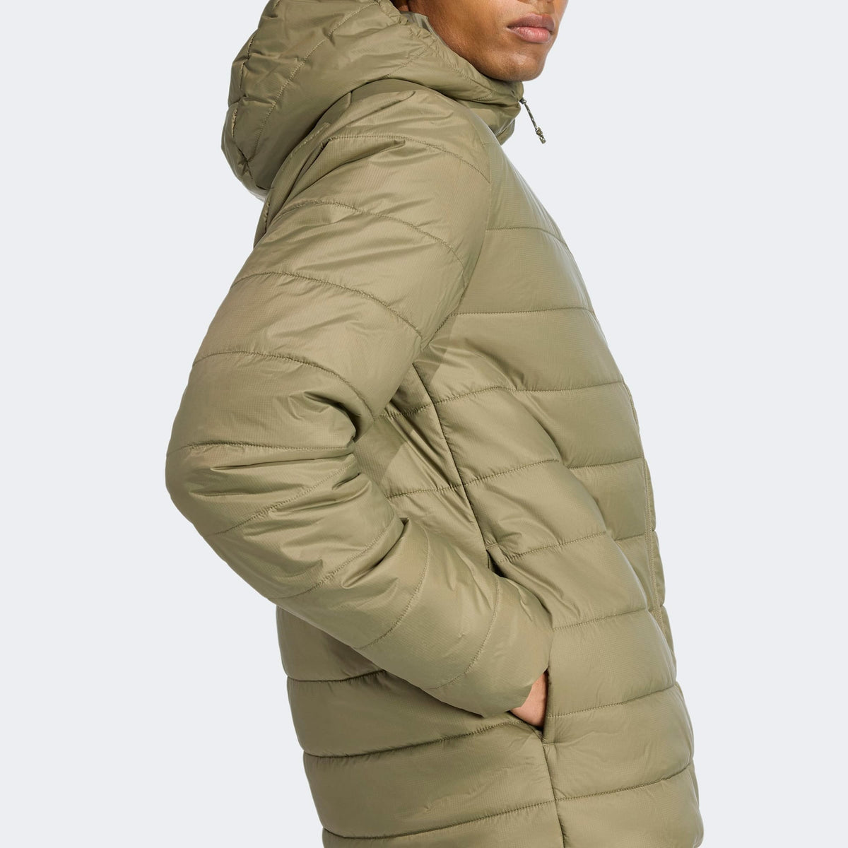 Adidas Terrex Multi Essentials Climawarm Yalıtımlı Kapüşonlu Erkek Yeşil Yürüyüş Montu