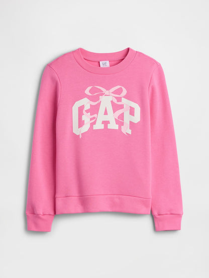 Pembe Grafik Baskılı Sweatshirt