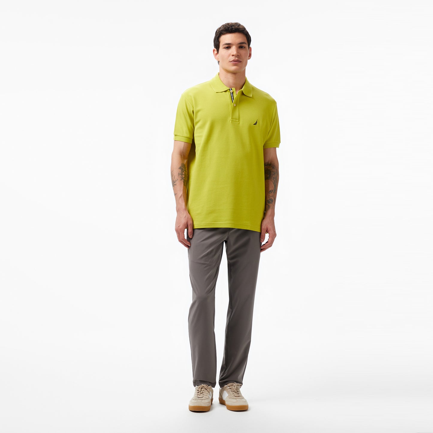 Nautica Erkek Yeşil Classic Fit Kısa Kollu Polo Yaka T-shirt