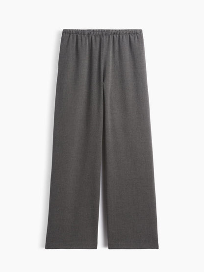 Koyu Gri Brushed Twill Easy Wide-leg Pantolon