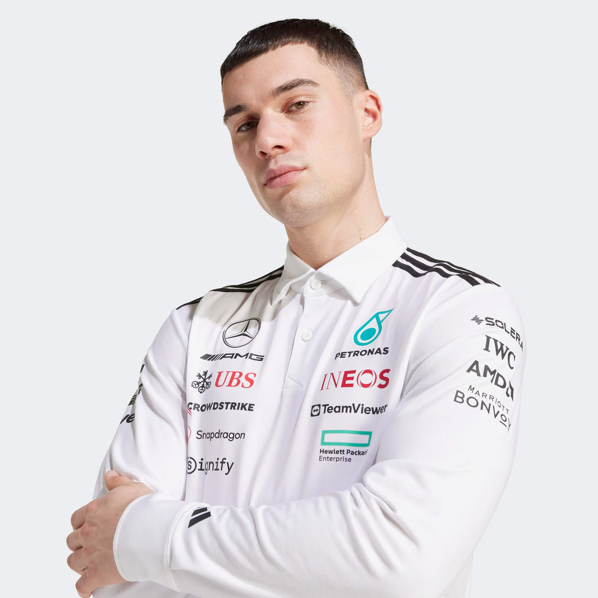 Adidas Mercedes Amg Petronas Formula One Team Erkek Beyaz Motorsport Sweatshirt