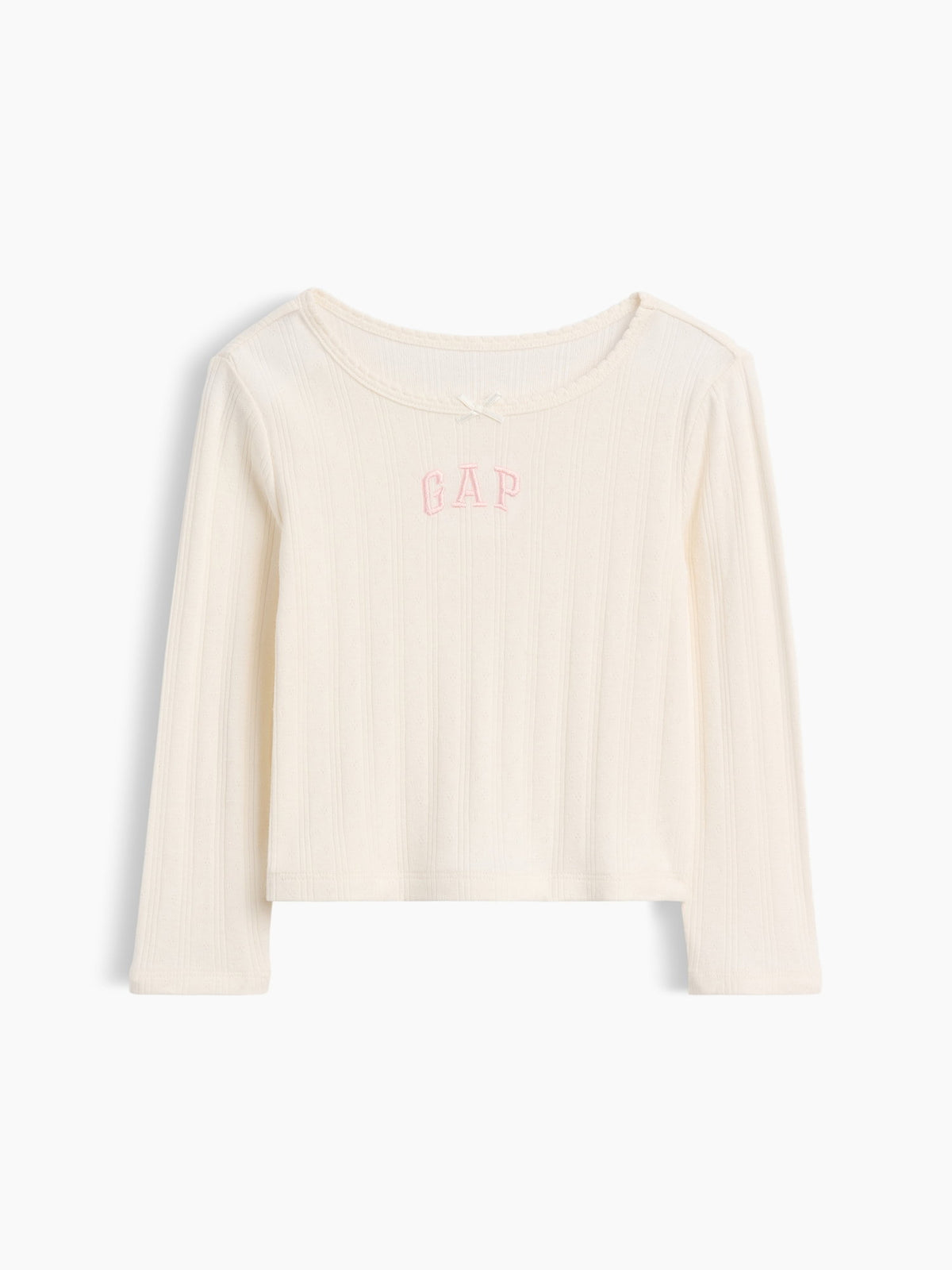 Krem Arch Logo Pointelle T-shirt