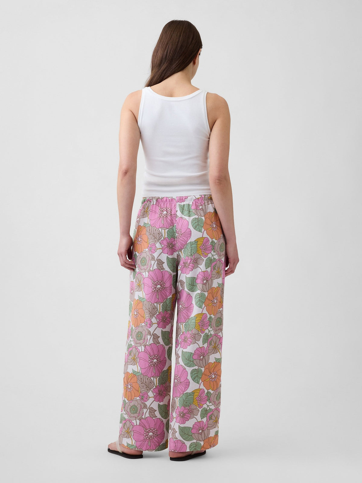 Çok Renkli Mid Rise Pull-on Wide-leg Pantolon