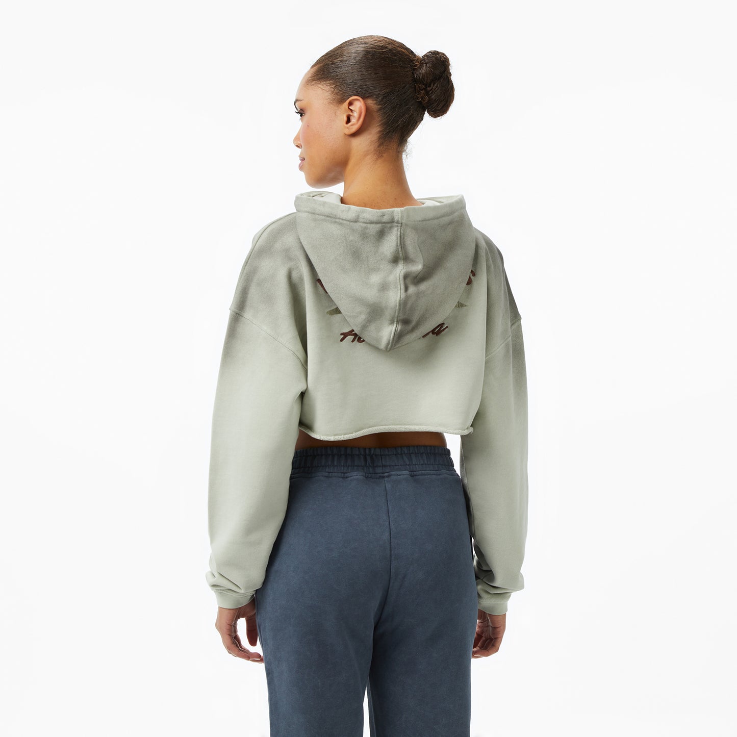 Les Benjamins Kadın Yeşil Crop Hoodie