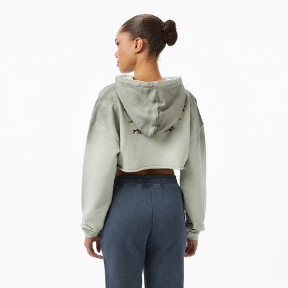 Les Benjamins Kadın Yeşil Crop Hoodie