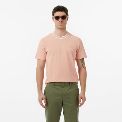 Lacoste Erkek Regular Fit Bisiklet Yaka Pembe T-shirt