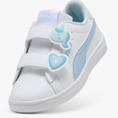 Puma Smash 3.0 Badges V Çocuk Beyaz Spor Ayakkabı