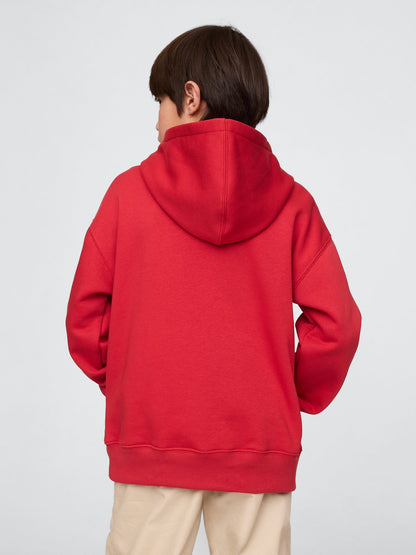 Kırmızı Gap Logo Relaxed Havlu Kumaş Sweatshirt