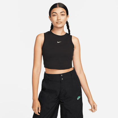 Nike Sportswear Essentials Cropped Kadın Siyah Atlet