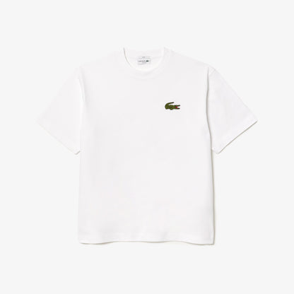 Lacoste Loose Fit Bisiklet Yaka Organik Pamuk Erkek Beyaz T-shirt