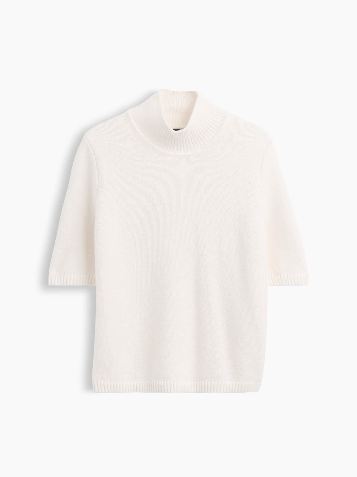 Kırık Beyaz Cashsoft Mockneck Elbow-sleeve Kazak