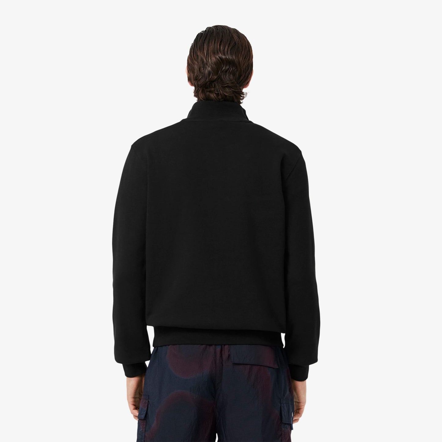 Lacoste High Neck Zipped Fleece Erkek Siyah Sweatshirt
