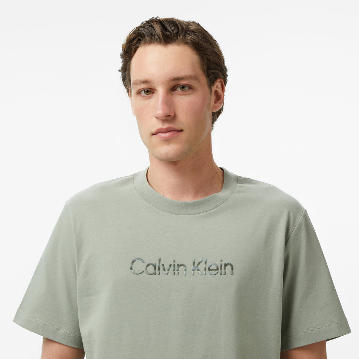 Calvin Klein 20s Sportswear Grap Erkek Bej T-shirt