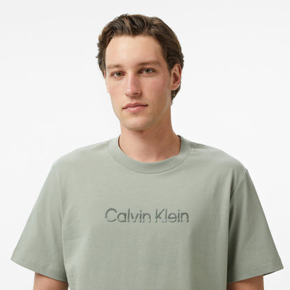 Calvin Klein 20s Sportswear Grap Erkek Bej T-shirt