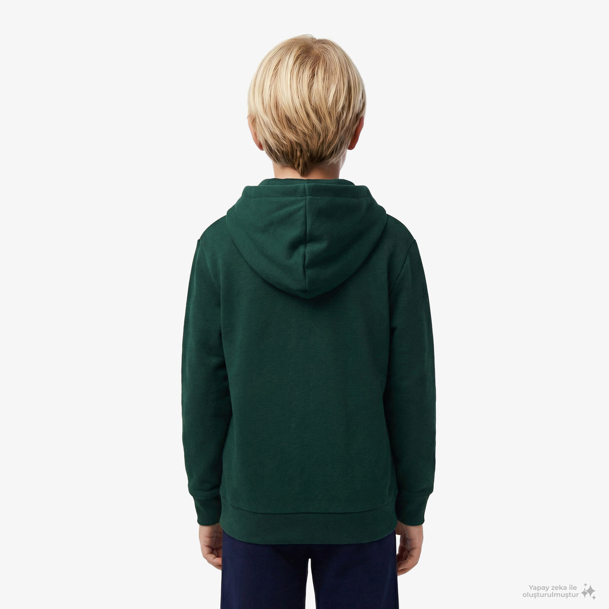 Lacoste Erkek Çocuk Kapüşonlu Baskılı Yeşil Sweatshirt