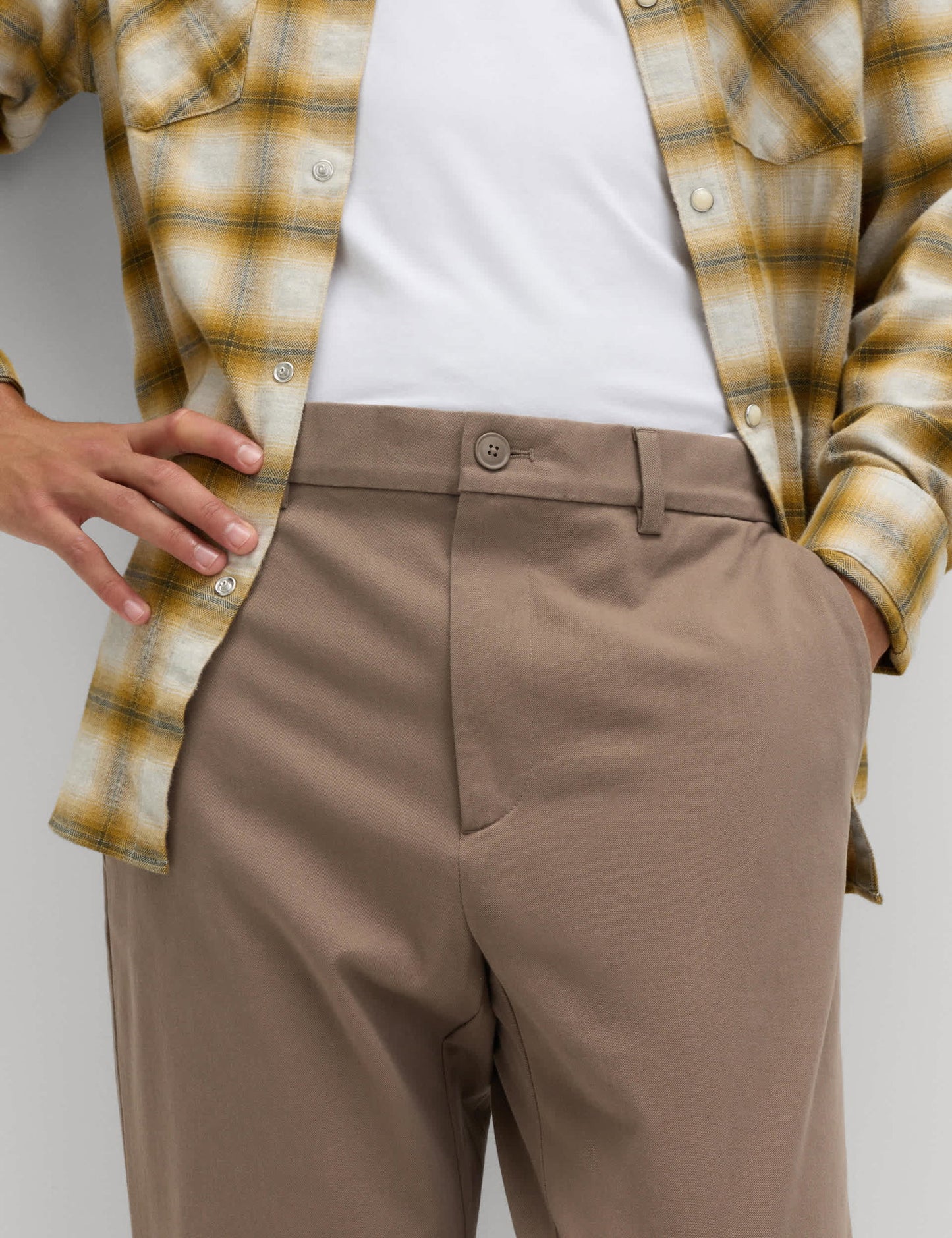 Regular Fit Esnek Belli Streç Chino Pantolon