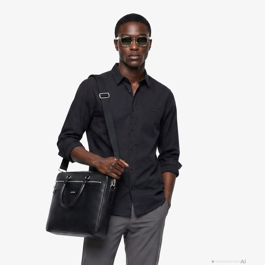 Lacoste Slim Fit Erkek Siyah Gömlek