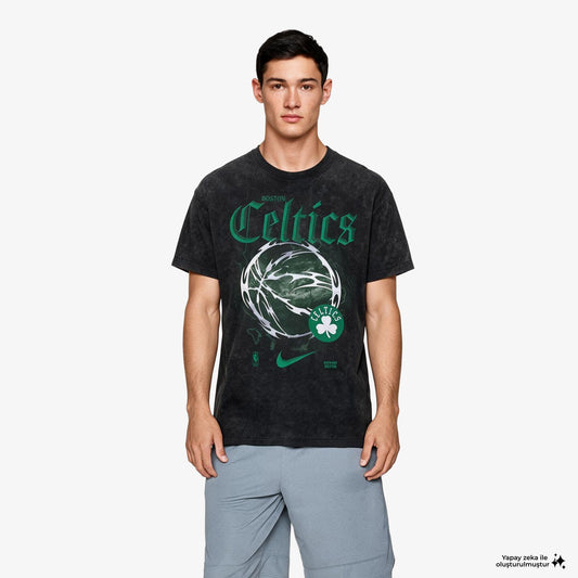 Nike Boston Celtics Courtside Haloween Erkek Siyah T-shirt