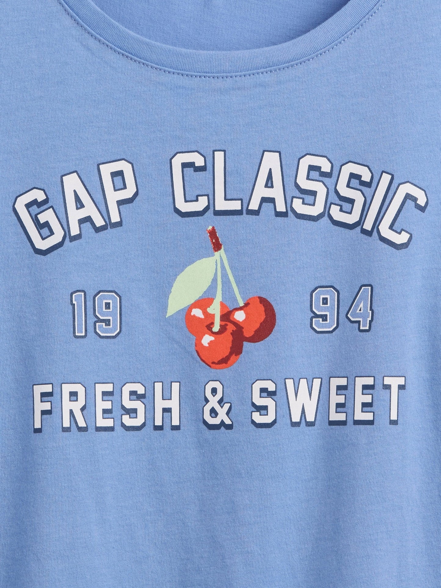 Açık Mavi Grafik Baskılı T-shirt
